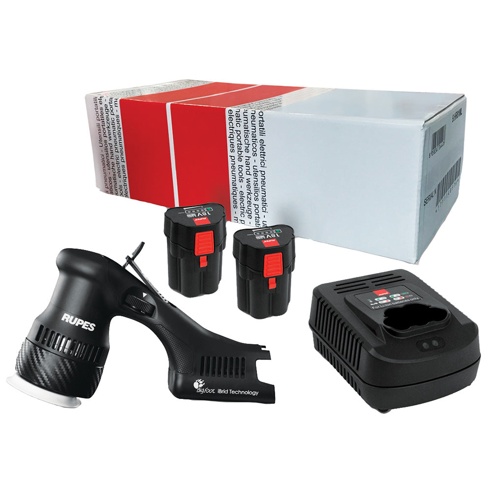 RUPES Bigfoot HLR75 Mini iBrid Polisher 1-Charger 2-Battery Pack Main image