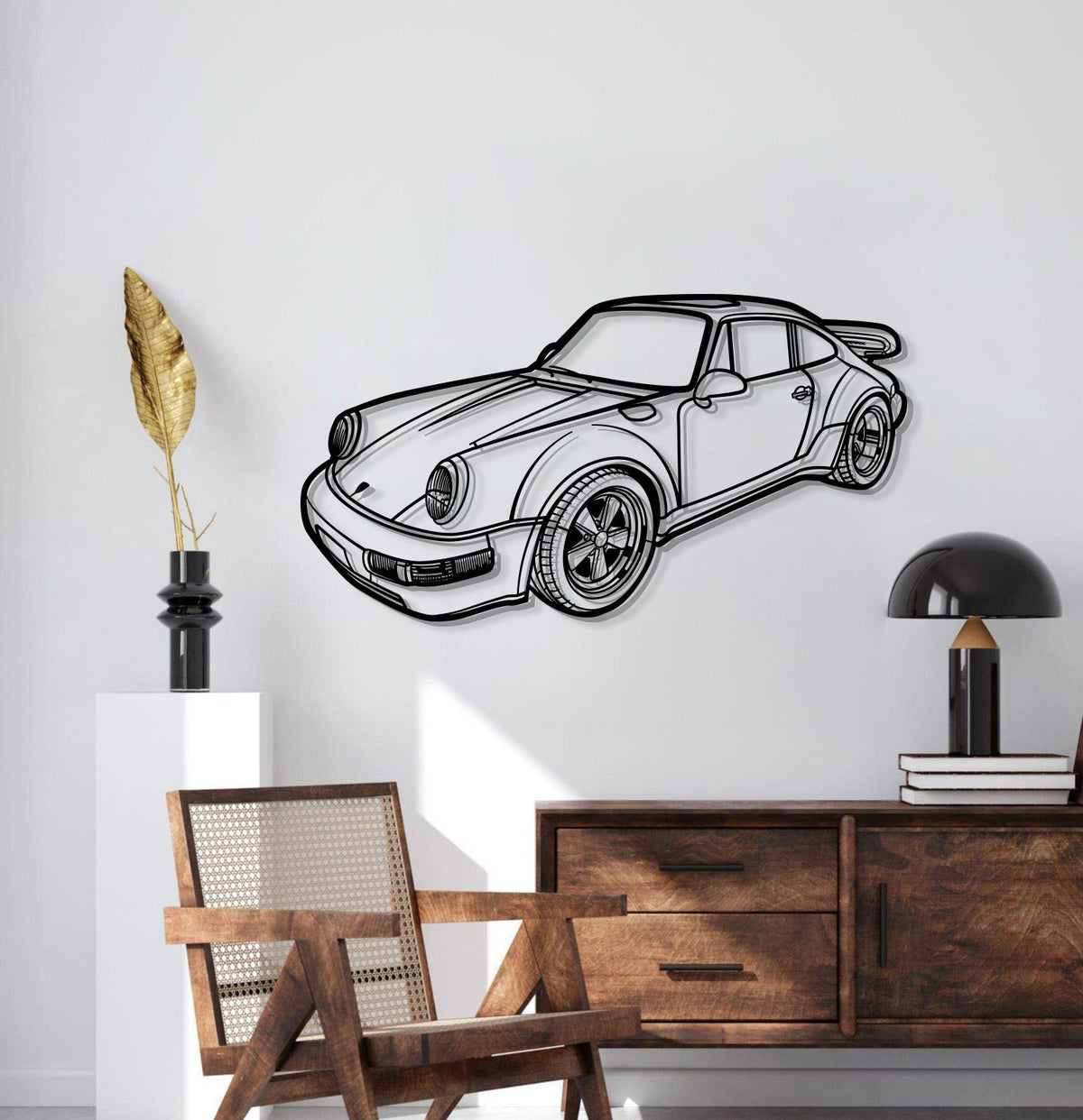 1978 911 SC Perspective Metal Car Wall Art side view
