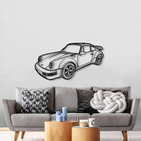 1978 911 SC Perspective Metal Car Wall Art displayed on wall