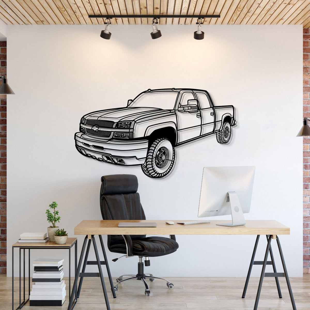 2003 Silverado 2500 Perspective Metal Car Wall Art - MT1256 Main image