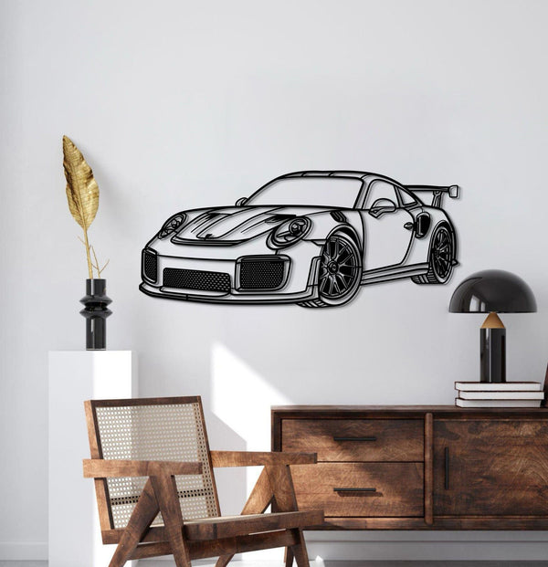 2018 911 GT2 RS Perspective Metal Car Wall Art side view