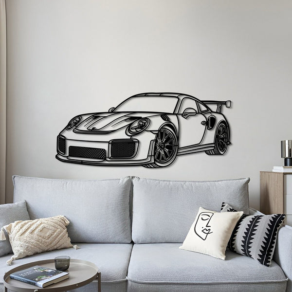 2018 911 GT2 RS Perspective Metal Car Wall Art detailed metal finish