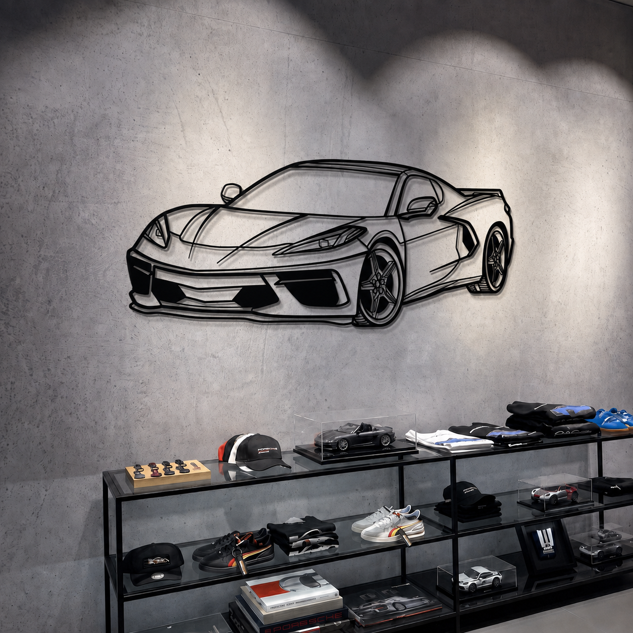 Corvette C8 Perspective Metal Car Wall Art - MT1125 Secondary image