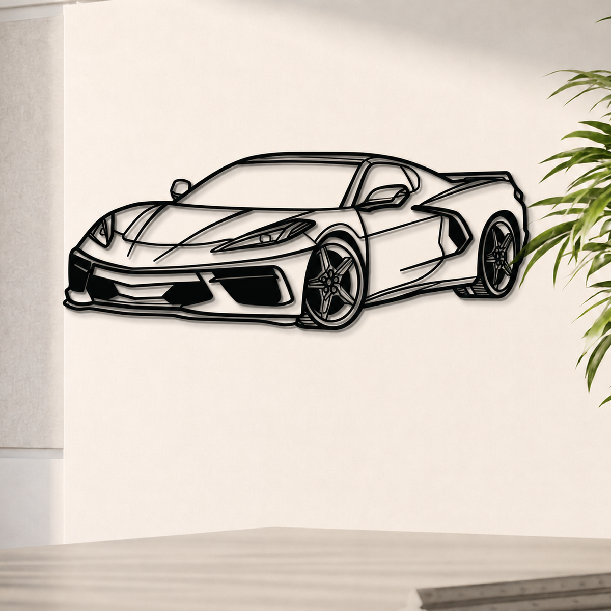 Corvette C8 Perspective Metal Car Wall Art - MT1125 Main image