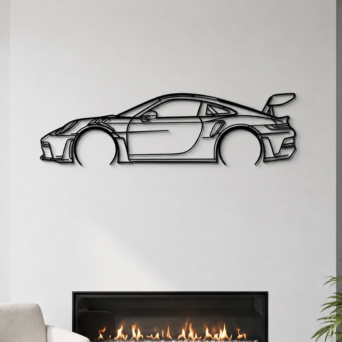 911 GT3 RS Model 992 Detailed Metal Car Wall Art - MT0859 Main image