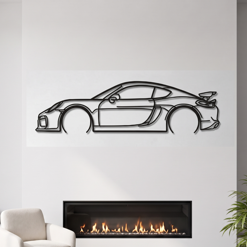 2016 Cayman GT4 981 Metal Car Wall Art front view