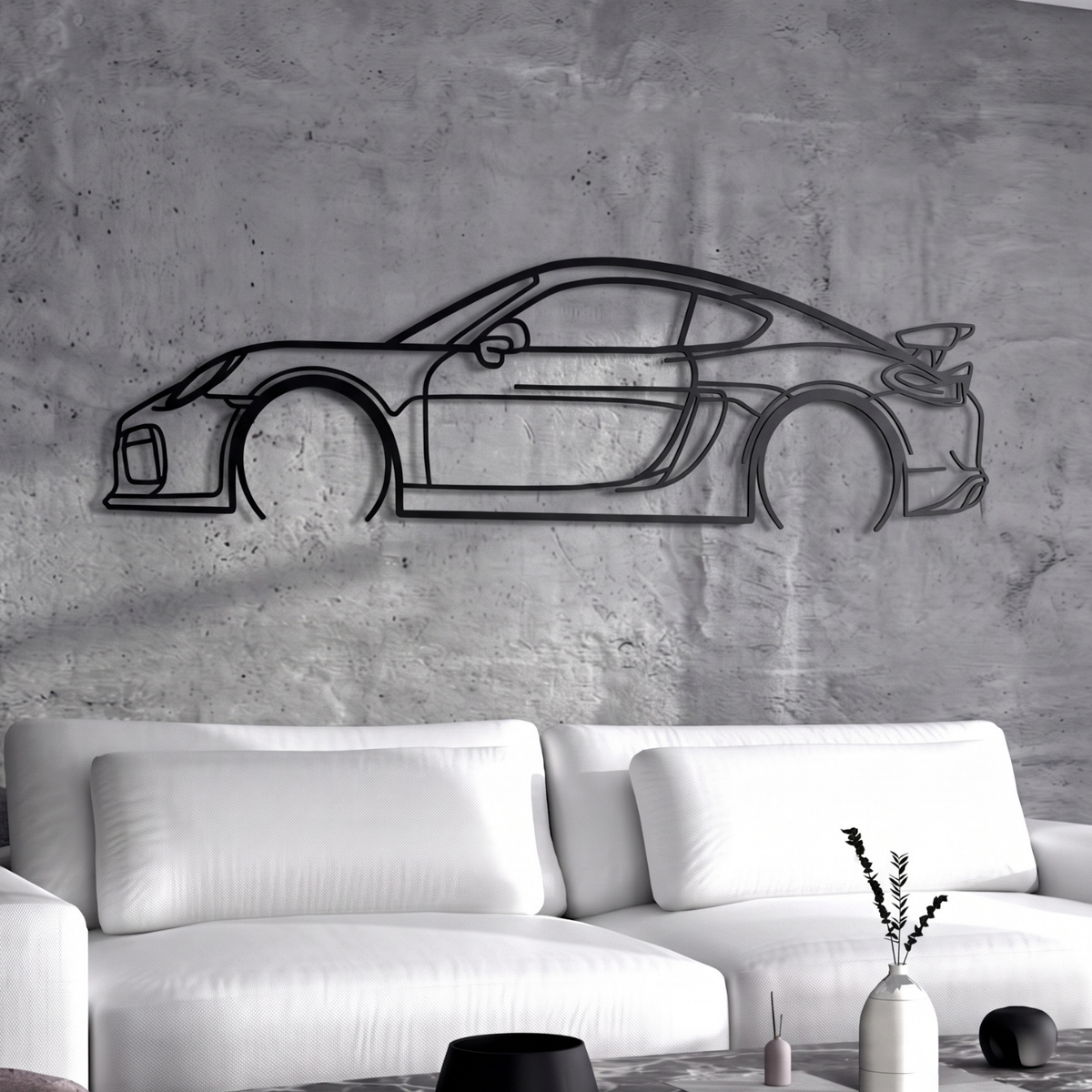 2016 Cayman GT4 981 Metal Car Wall Art detailed metal finish