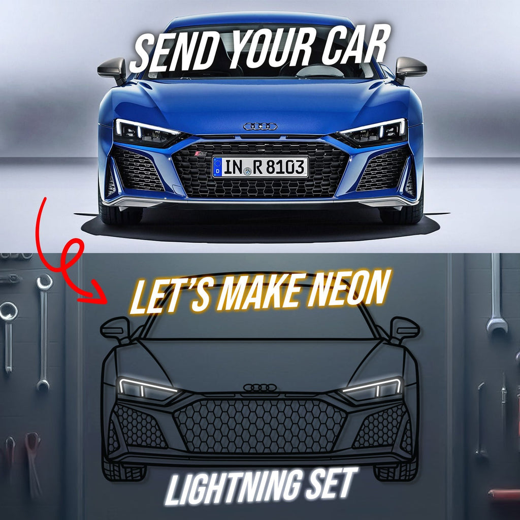 Your Personalized Metal Neon Car Wall Art - (Front and rear views only)