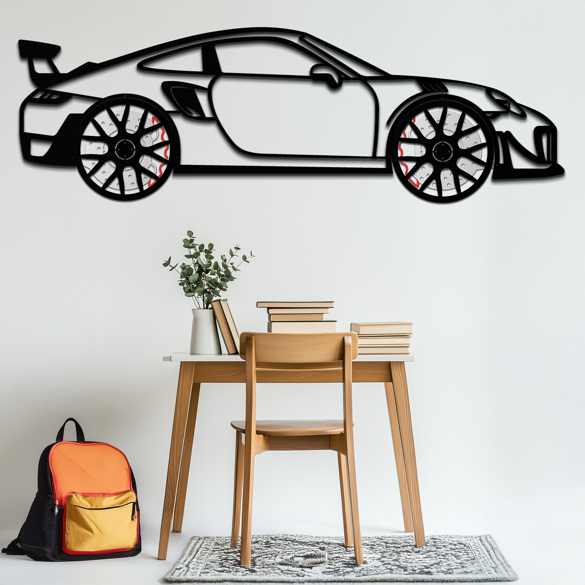 Porsche 911 GT2 Metal Wall Art side angle view