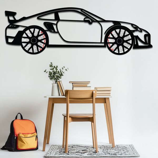 Porsche 911 GT2 Metal Wall Art side angle view