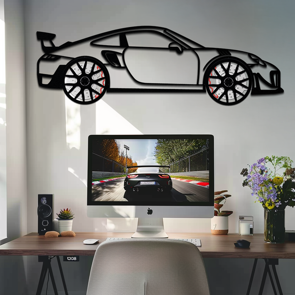 Porsche 911 GT2 Metal Wall Art side profile