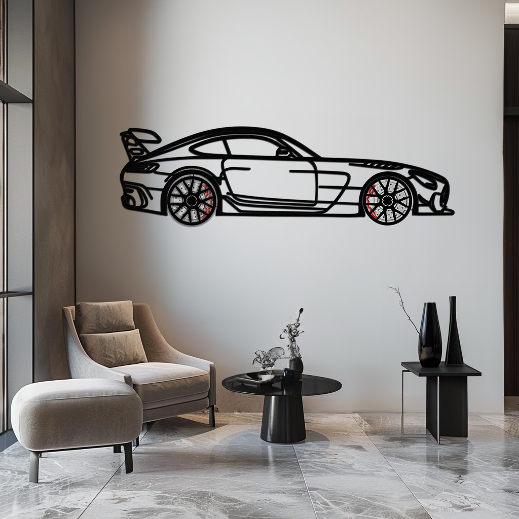 Mercedes AMG GT Metal Wall Art – Rotating Wheels • Luxury Car Silhouette Decor for Garage & HomeKAFMEKA072 Secondary image