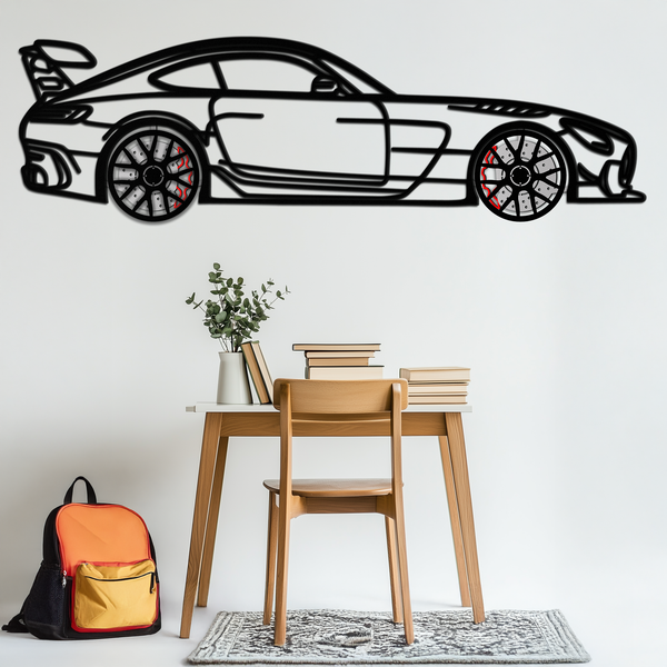 Mercedes AMG GT Metal Wall Art – Rotating Wheels • Luxury Car Silhouette Decor for Garage & HomeKAFMEKA072