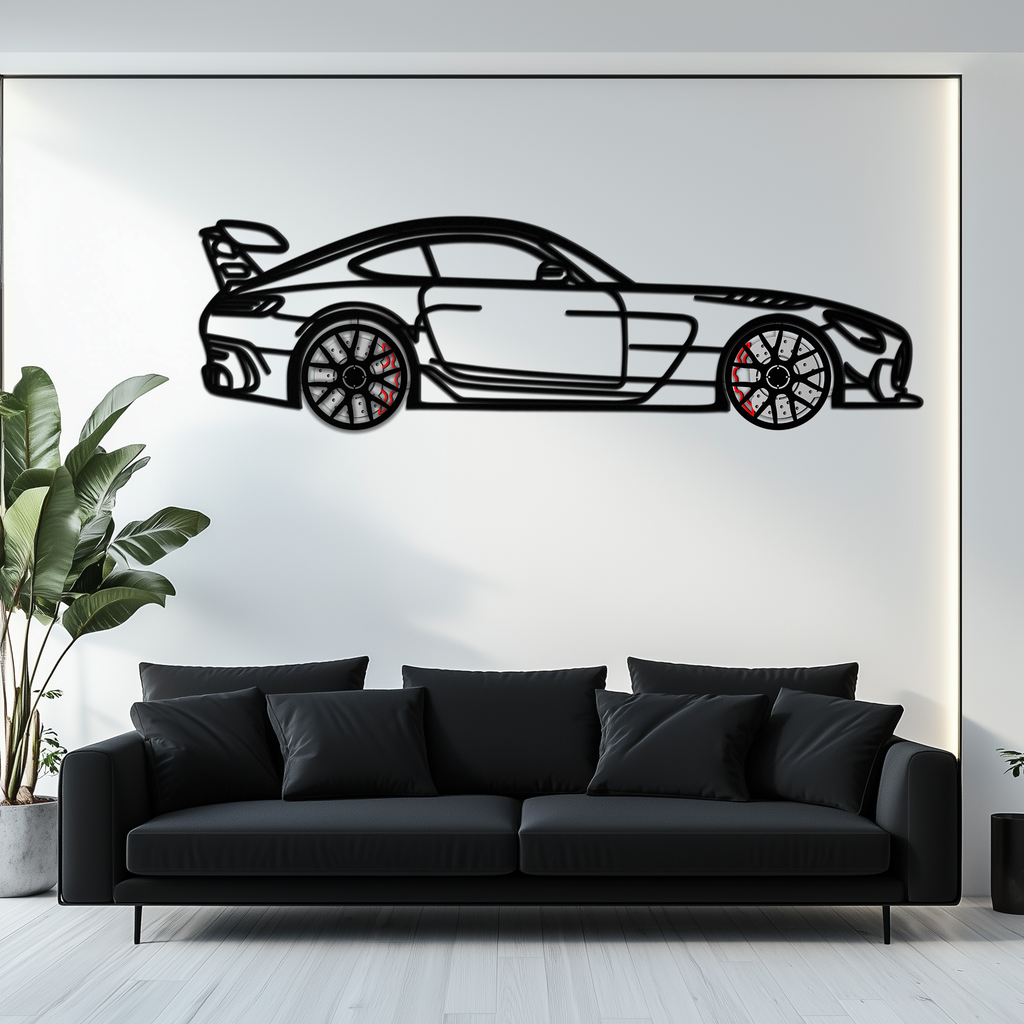 Mercedes AMG GT Metal Wall Art – Rotating Wheels • Luxury Car Silhouette Decor for Garage & HomeKAFMEKA072