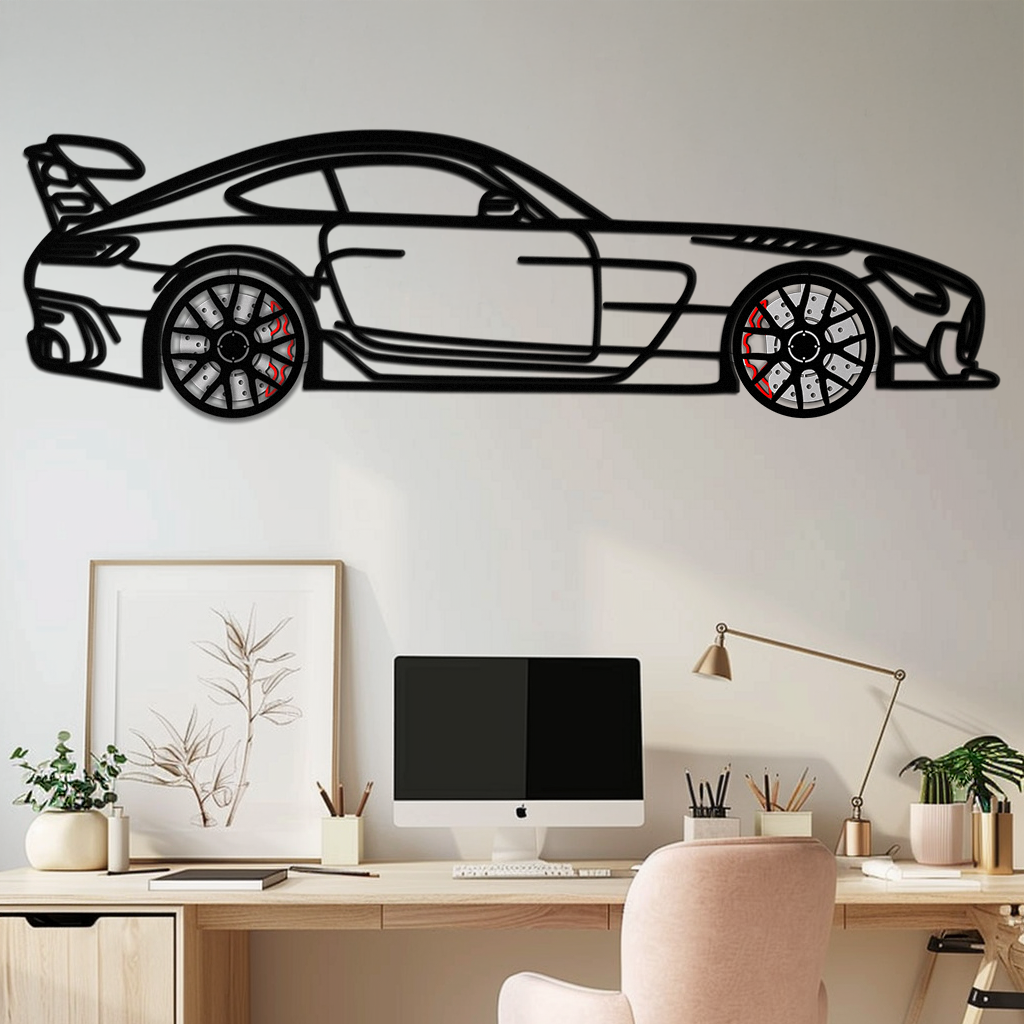 Mercedes AMG GT Metal Wall Art – Rotating Wheels • Luxury Car Silhouette Decor for Garage & HomeKAFMEKA072 Main image