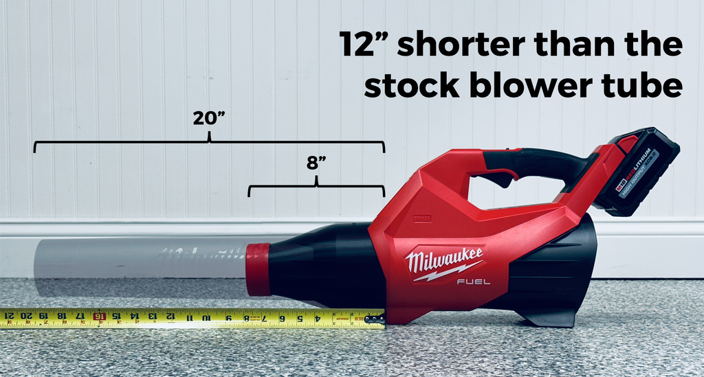 STUBBY Car Drying Nozzle Milwaukee M18 FUEL Gen II Blower side angle view
