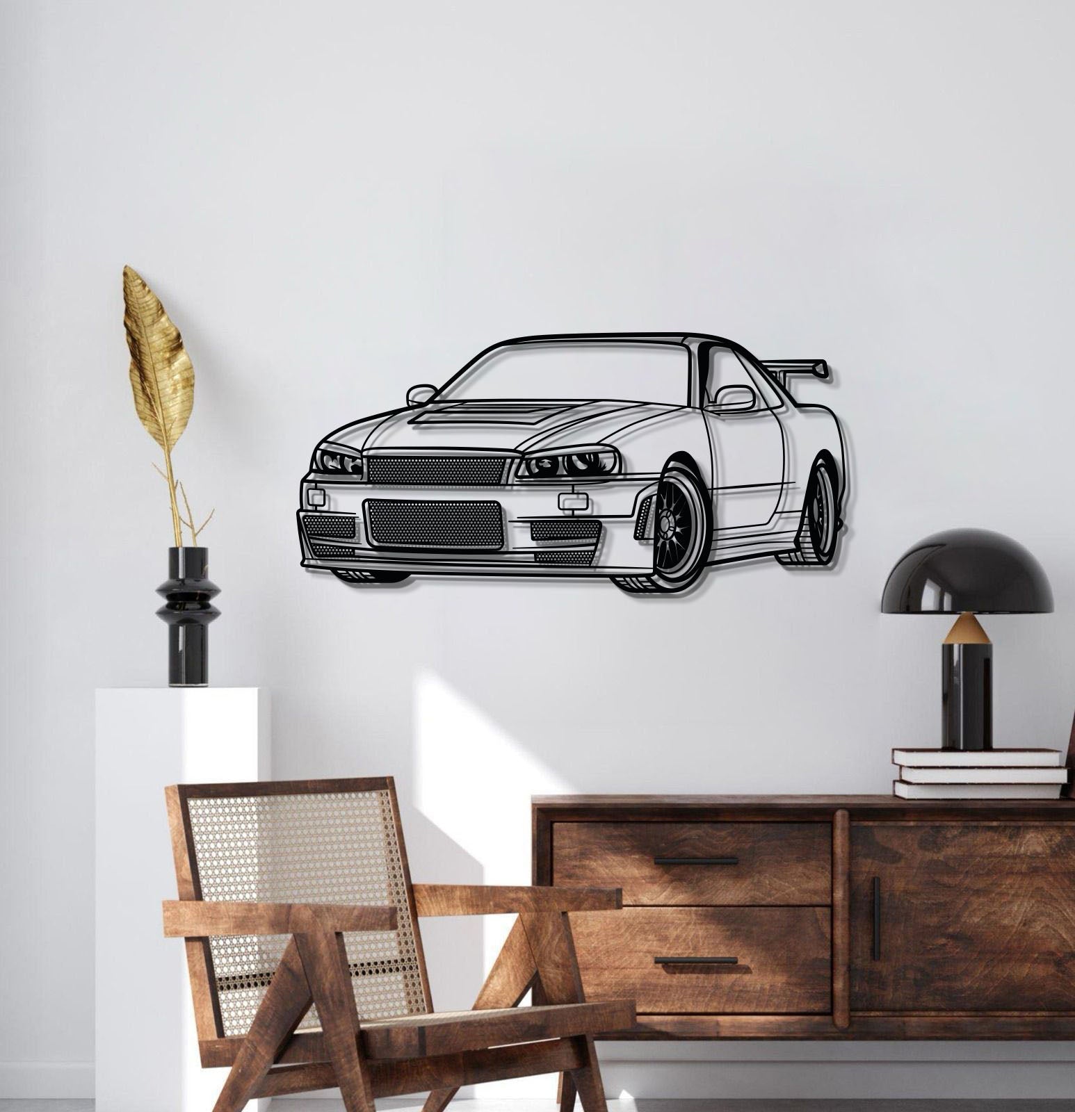 GT-R R34 Perspective Metal Car Wall Art - MT0457 Secondary image