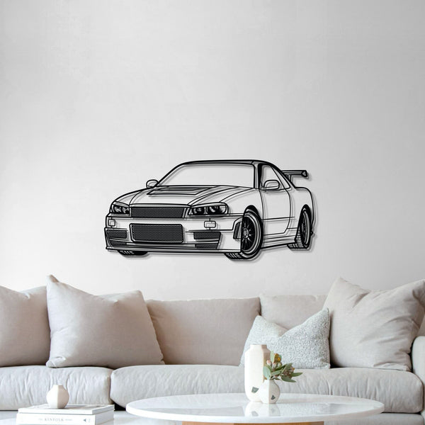GT-R R34 Perspective Metal Car Wall Art - MT0457