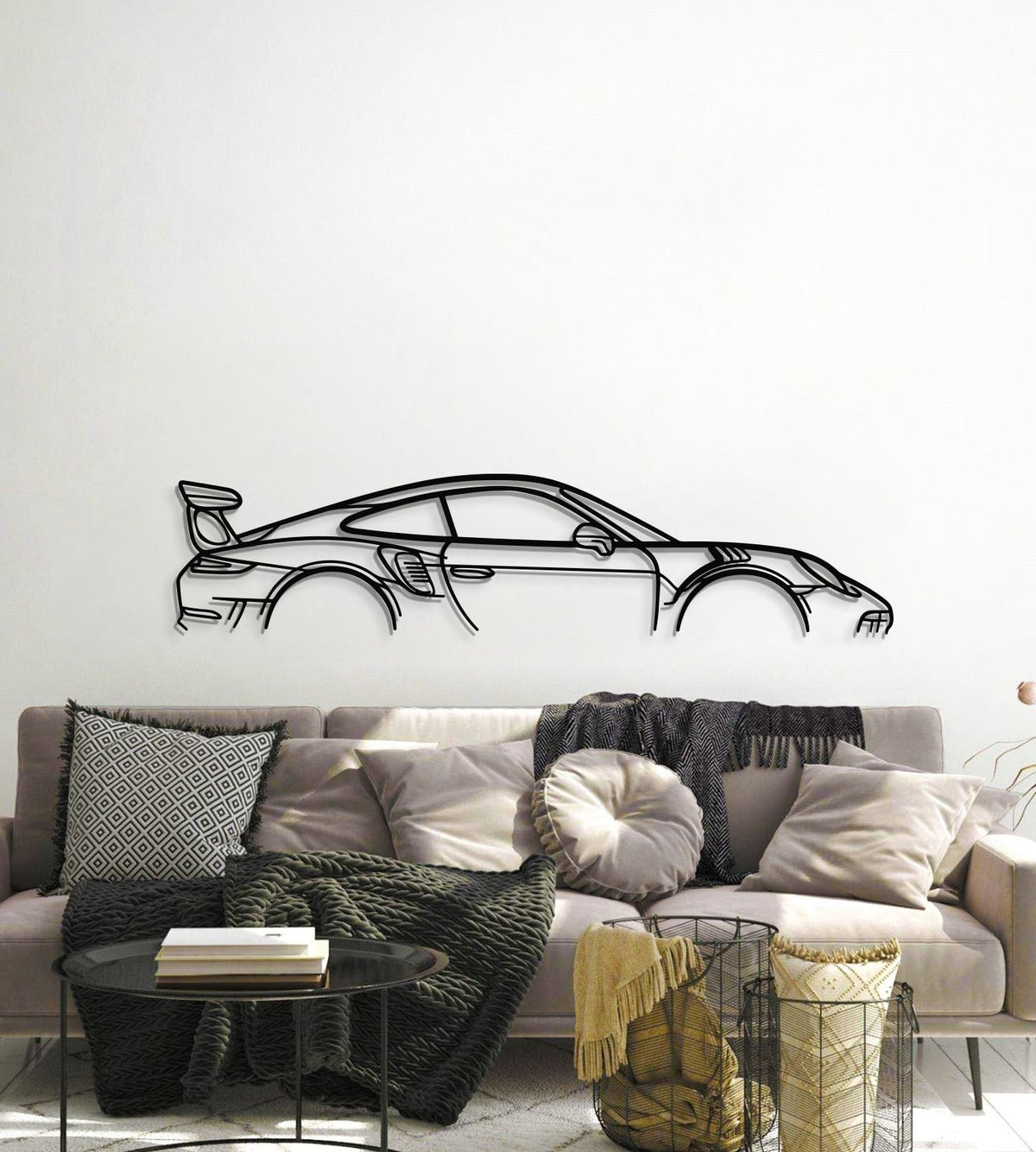 911 GT3 RS Model 991 Metal Car Wall Art angled front view