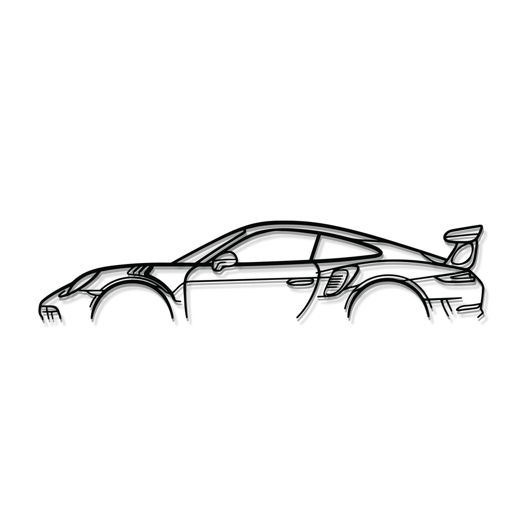 911 GT3 RS Model 991 Metal Car Wall Art white finish on wall