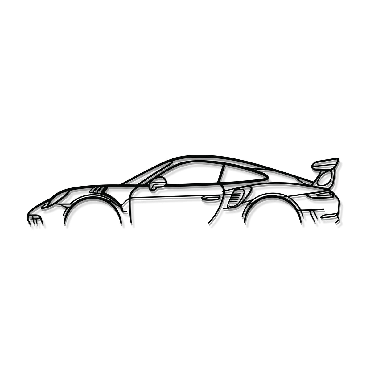 911 GT3 RS Model 991 Metal Car Wall Art white finish on wall