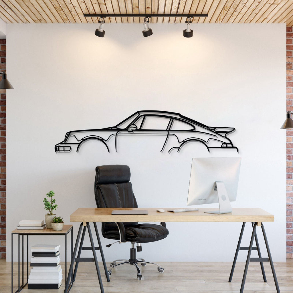 911 Turbo Model 964 Metal Car Wall Art front view