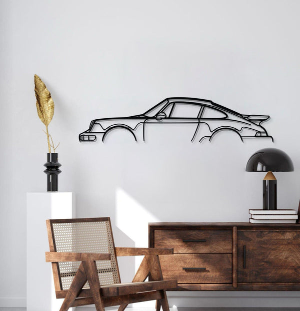 911 Turbo Model 964 Metal Car Wall Art side view