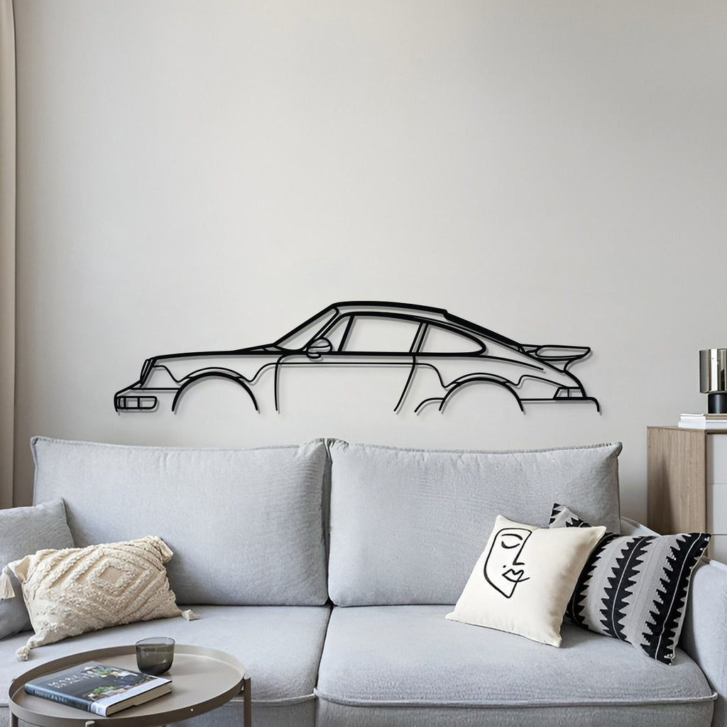911 Turbo Model 964 Metal Car Wall Art detailed metal finish