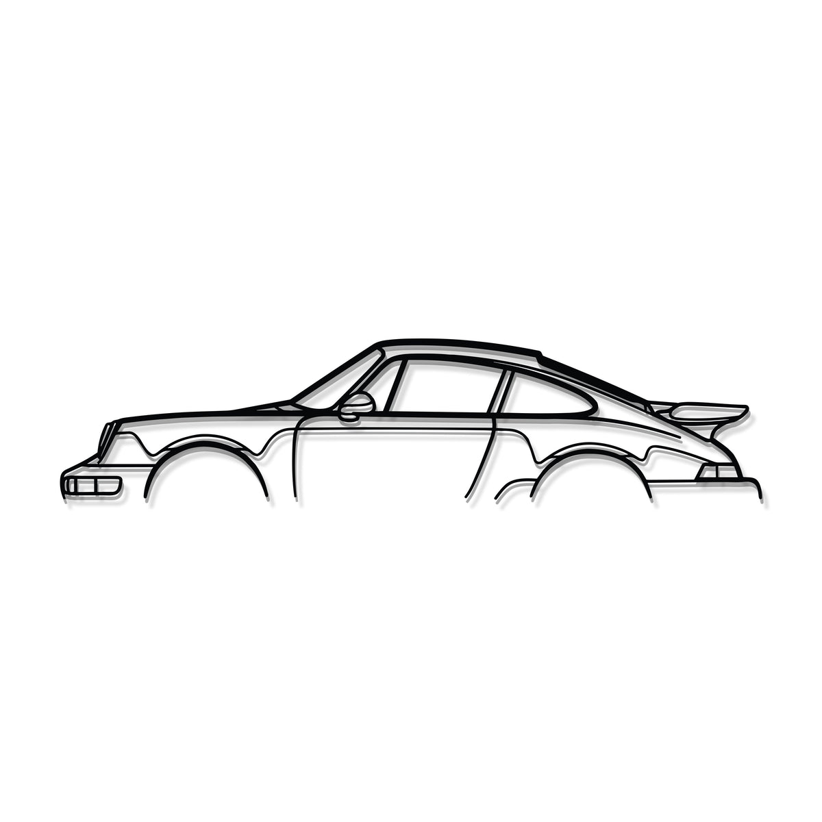 911 Turbo Model 964 Metal Car Wall Art white finish display