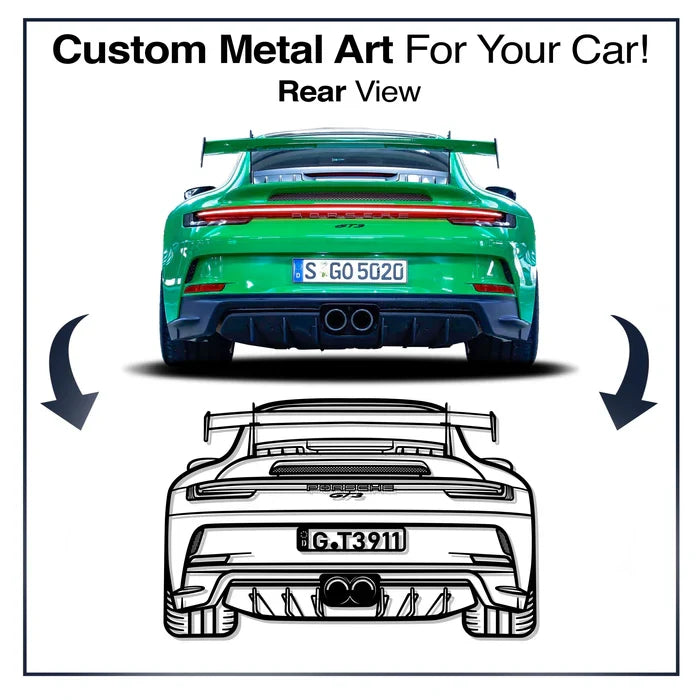Your Personalized Car Metal Wall Art (Front view, rear and perspective view) Secondary image