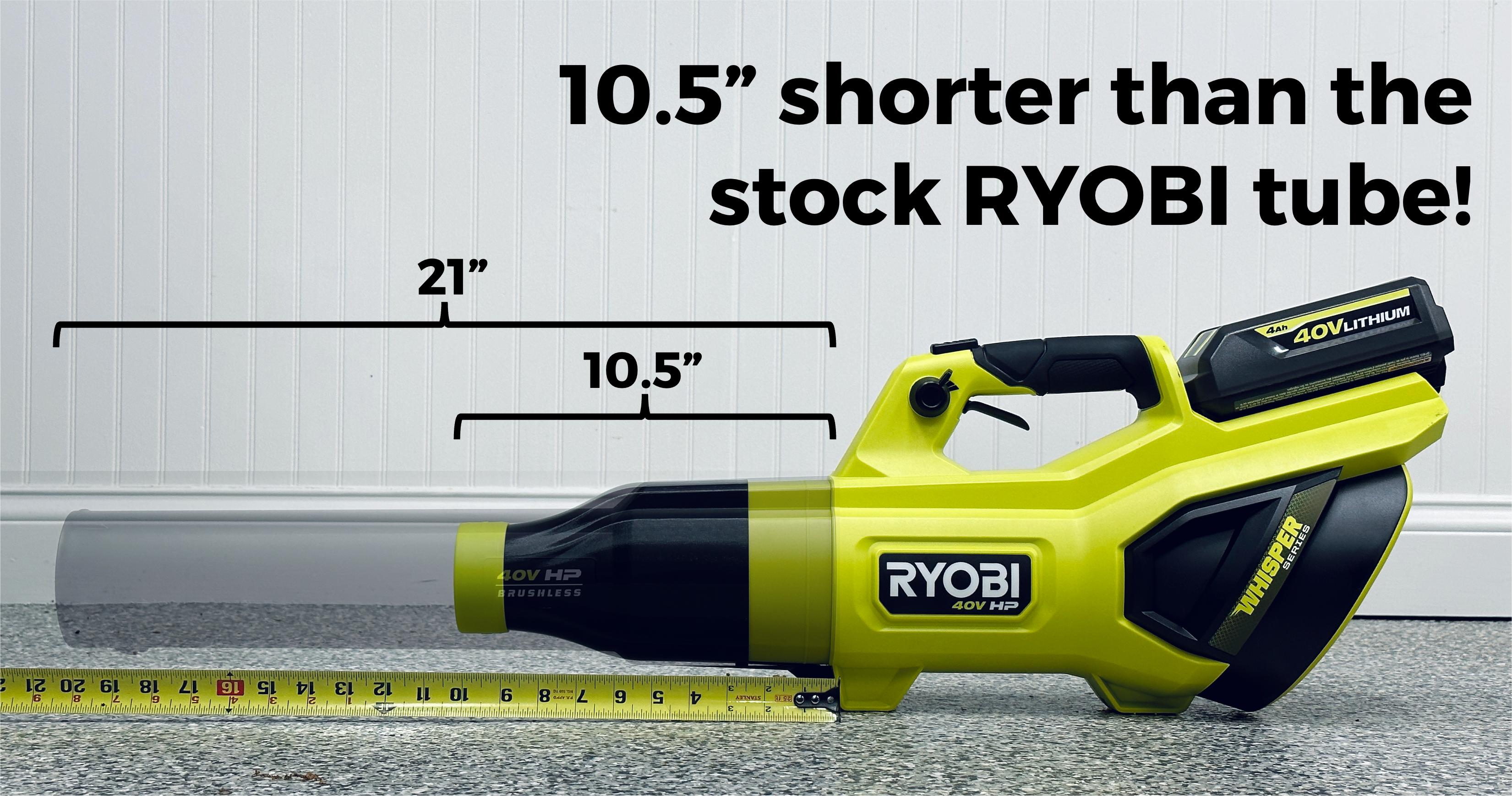 STUBBY® Car Drying Nozzle for RYOBI 730, 650, & 600 CFM Leaf Blowers Secondary image