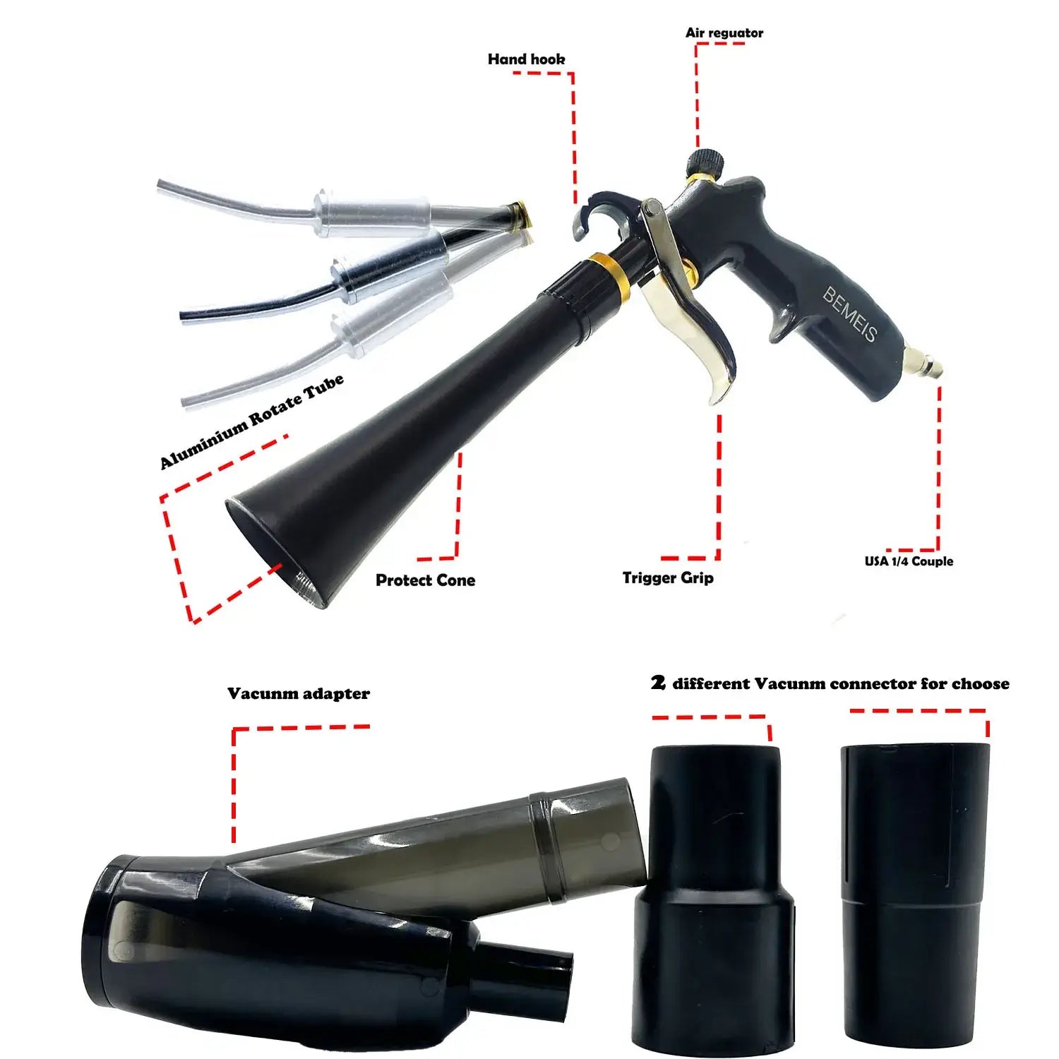 Car Interior Detailing Air Blow Gun Vacuum Tool Secondary image