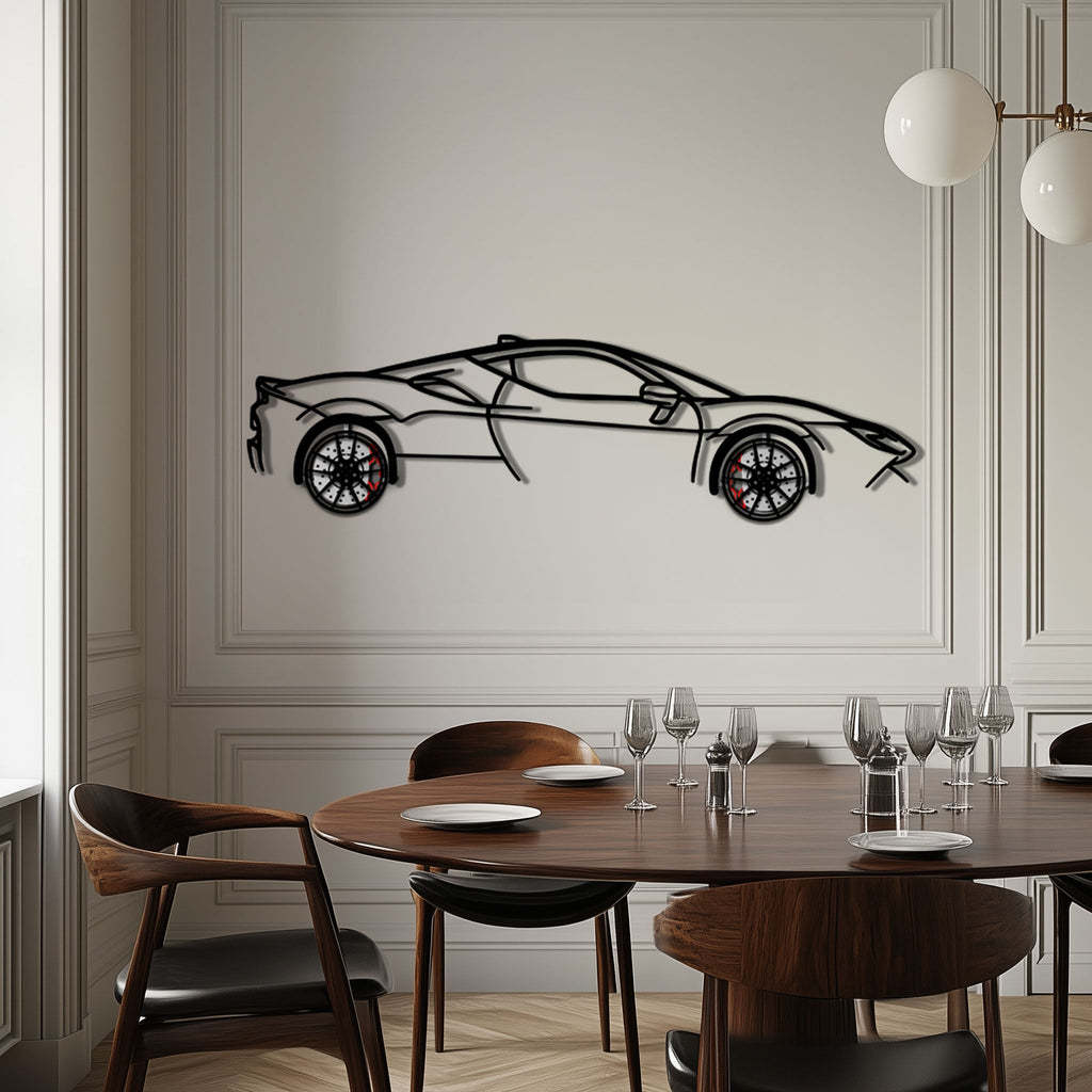 Ferrari SF90 Stradale Metal Car Wall Art front angle view