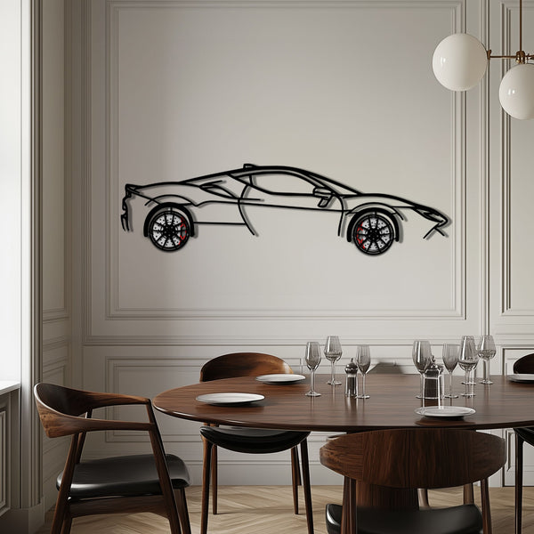 Ferrari SF90 Stradale Metal Car Wall Art front angle view