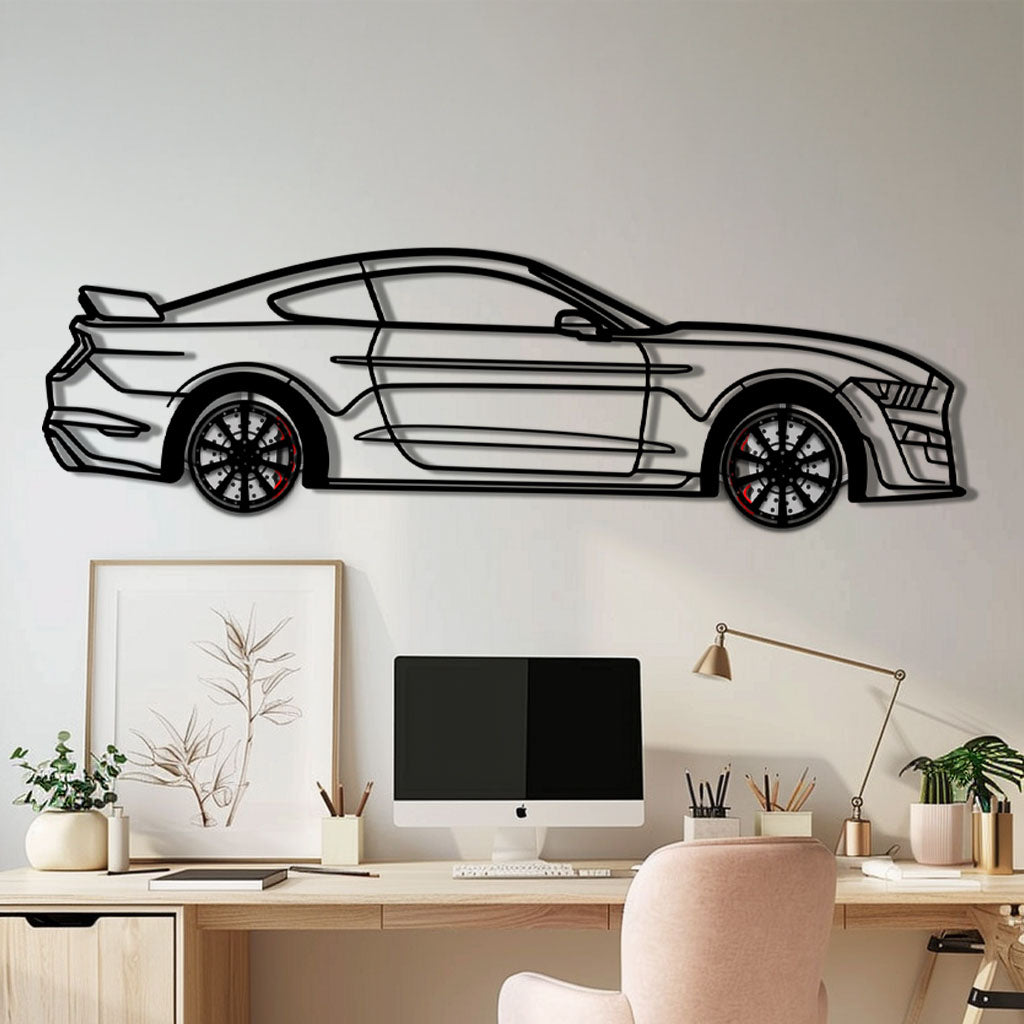 Ford Mustang Shelby GT500 Metal Car Wall Art with Rotating Wheels Main image
