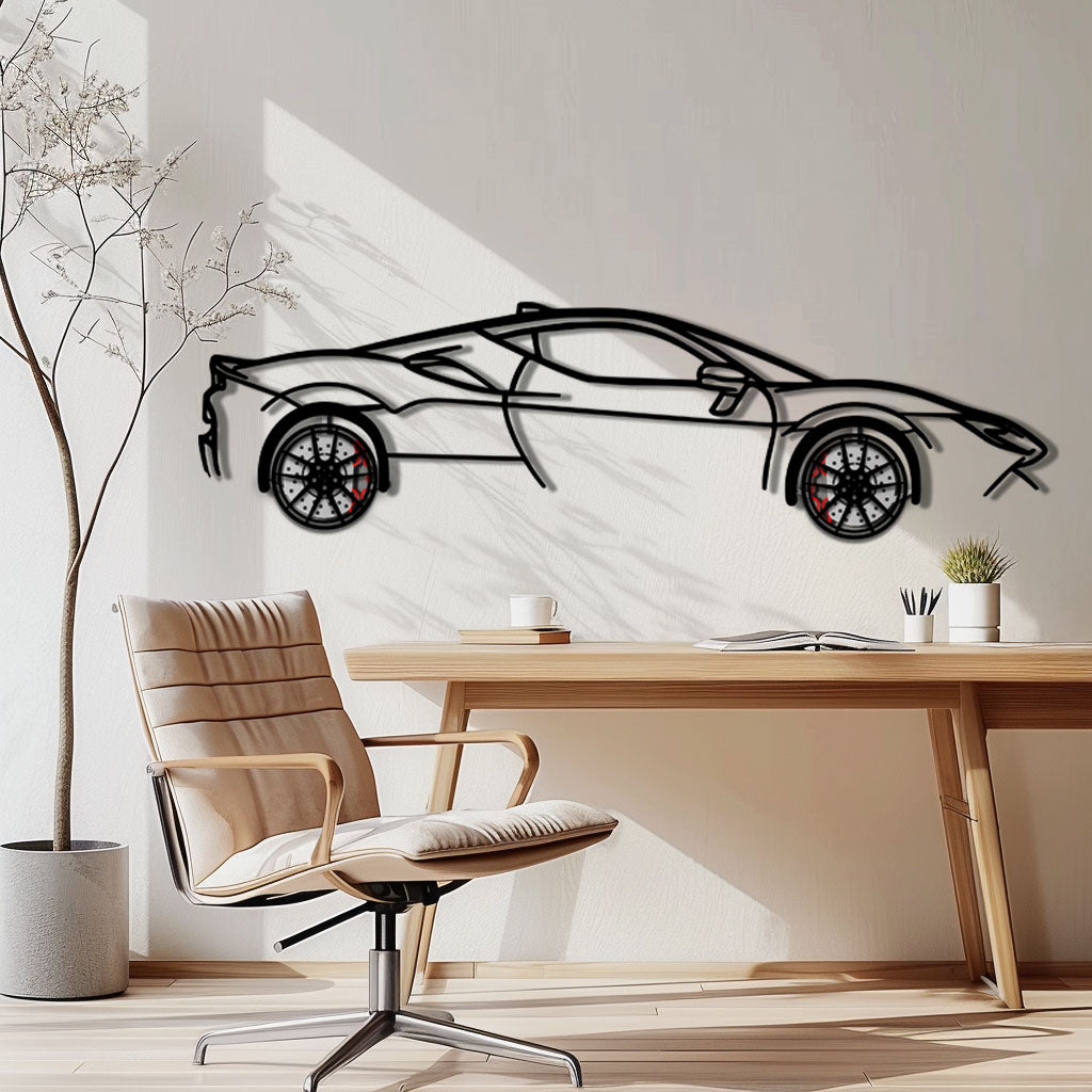 Ferrari SF90 Stradale Metal Car Wall Art with Rotating Wheels