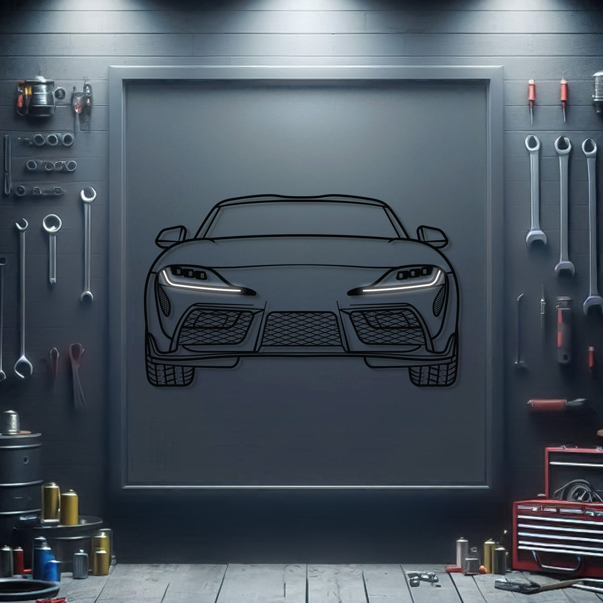 Supra MK5 Front View Metal Neon Car Wall Art - MTN0203 Main image