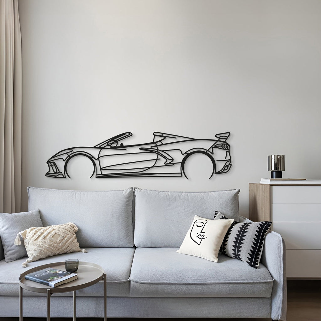 Corvette C8 Detailed Metal Car Wall Art 3D style metal décor