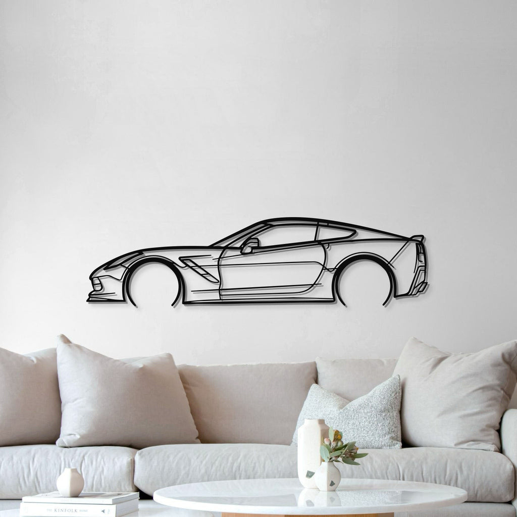 Corvette C7 Detailed Metal Car Wall Art garage décor