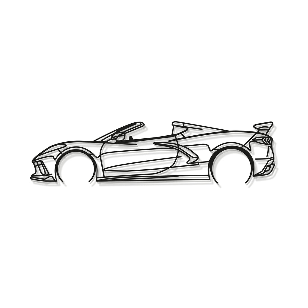 Corvette C8 Detailed Metal Car Wall Art detailed silhouette décor