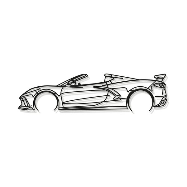 Corvette C8 Detailed Metal Car Wall Art detailed silhouette décor