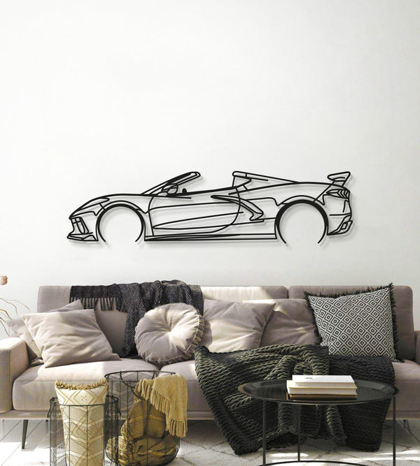 Corvette C8 Detailed Metal Car Wall Art garage style display