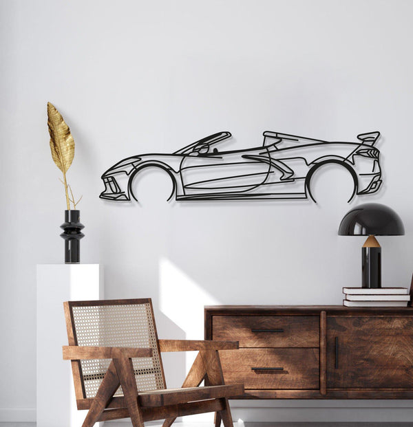 Corvette C8 Detailed Metal Car Wall Art handcrafted metal design
