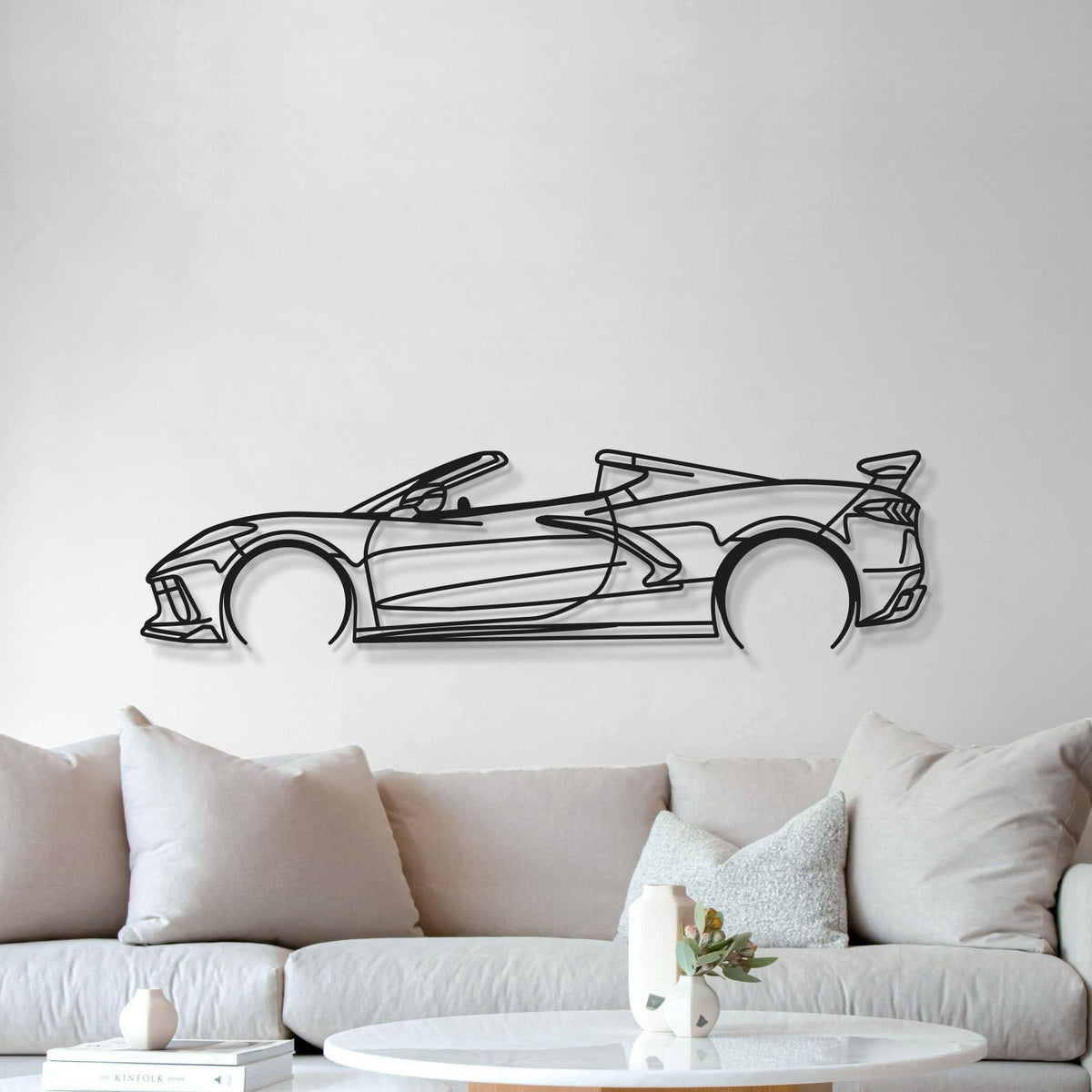 Corvette C8 Detailed Metal Car Wall Art modern wall décor