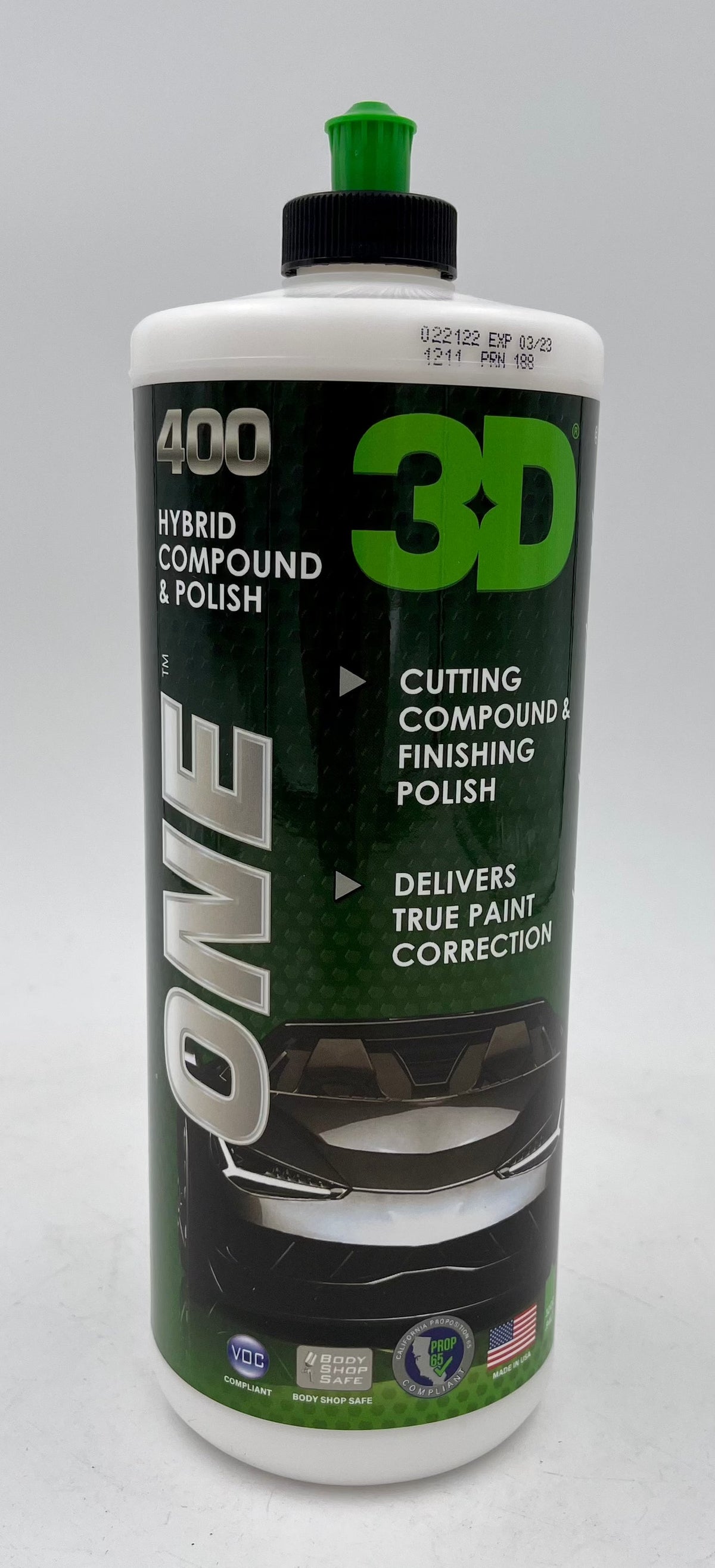 3D ONE G2 One-Step Cutting & Polishing Compound bottle front view Main image
