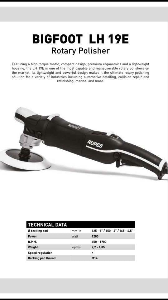 Rupes BigFoot LH19E Rotary Polisher Secondary image