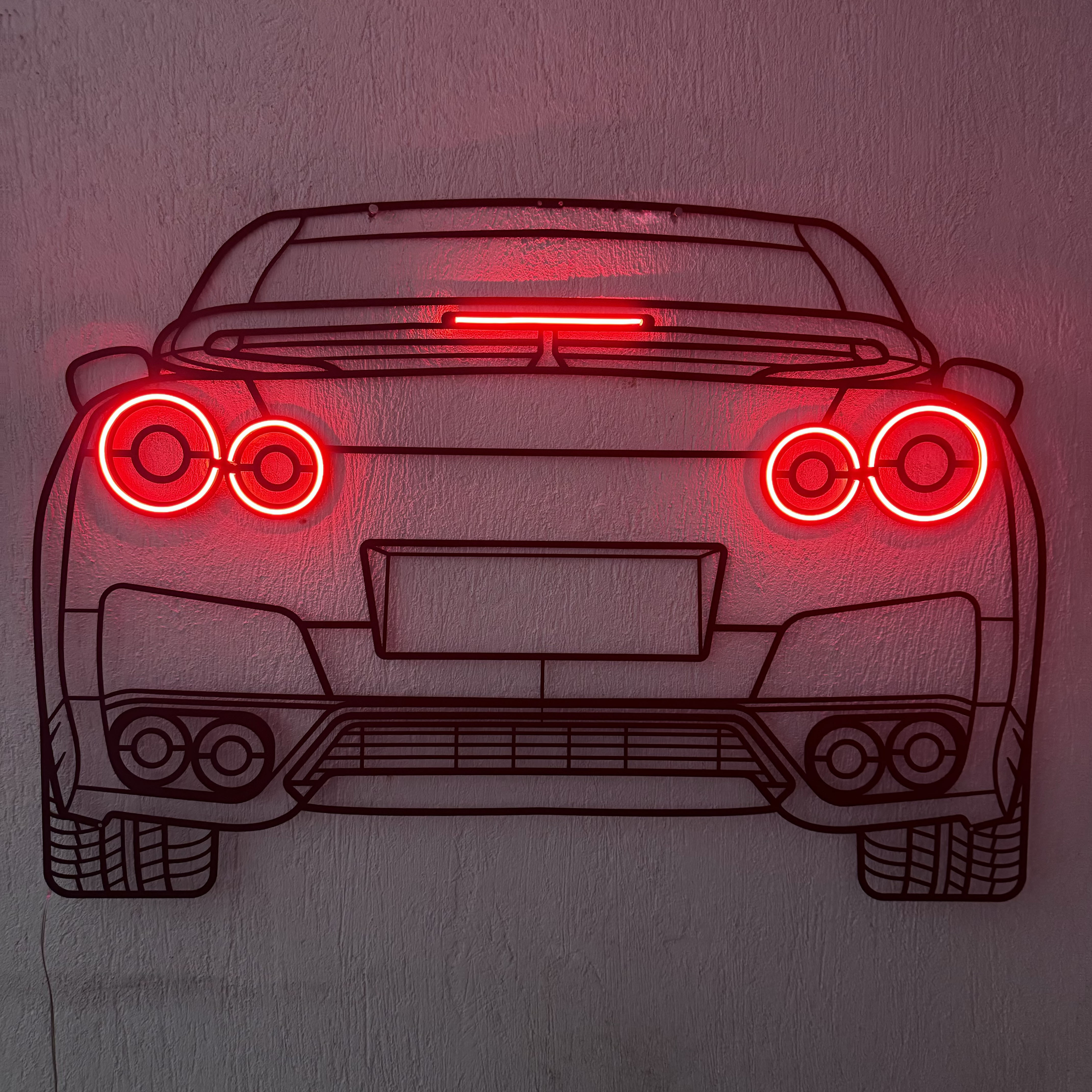 GT-R R35 Back View Metal Neon Car Wall Art - MTN0096 Secondary image