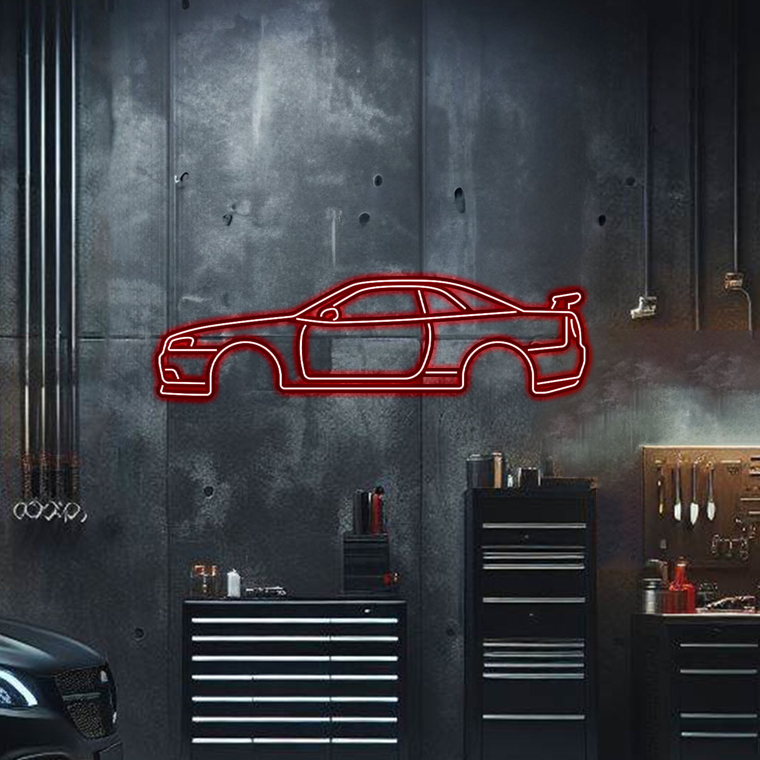 Skyline GT-R R34 Metal Neon Car Wall Art - MTN0036 Secondary image