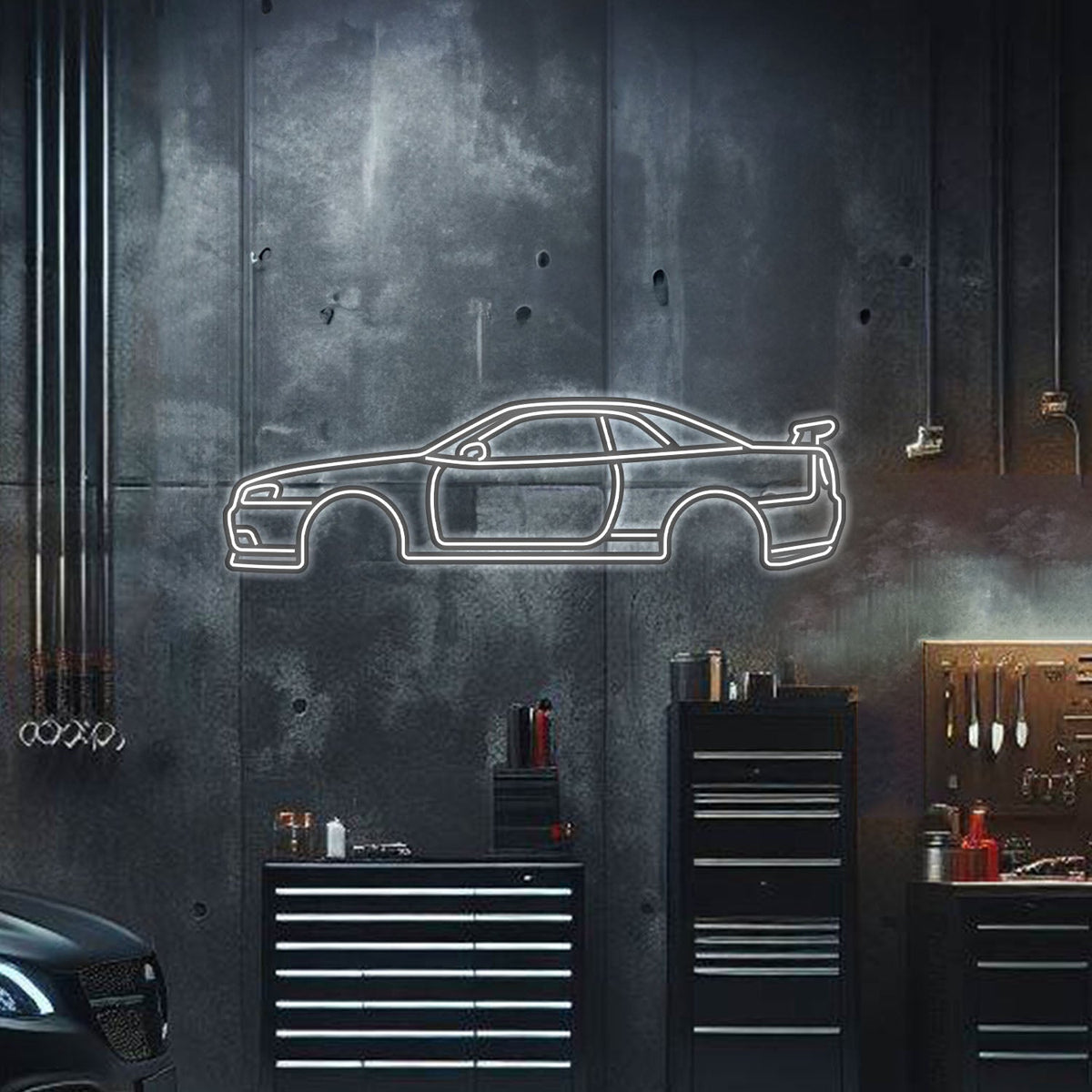 Skyline GT-R R34 Metal Neon Car Wall Art - MTN0036 Main image