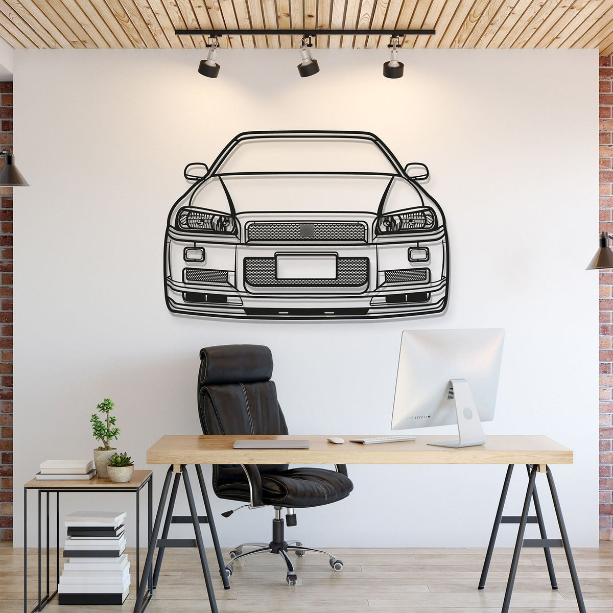 Skyline GT-R R34 Front View Metal Car Wall Art - MT1363 Main image